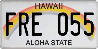HI license plate FRE055