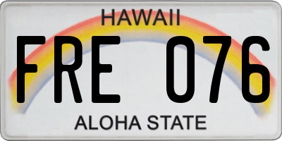HI license plate FRE076