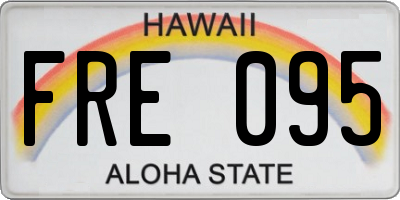 HI license plate FRE095