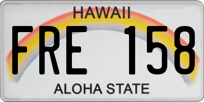 HI license plate FRE158