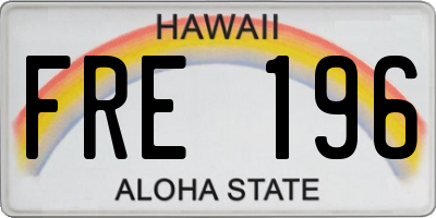 HI license plate FRE196