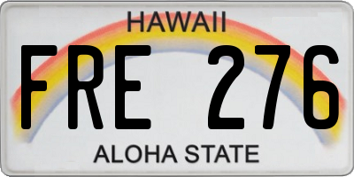 HI license plate FRE276