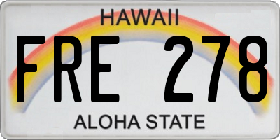 HI license plate FRE278
