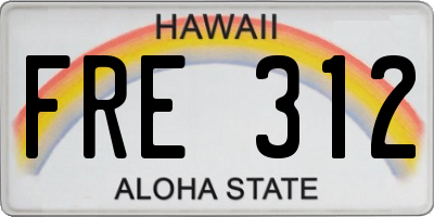 HI license plate FRE312