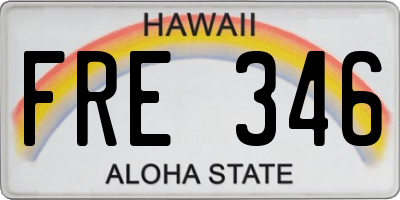 HI license plate FRE346