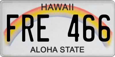 HI license plate FRE466