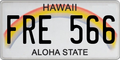 HI license plate FRE566