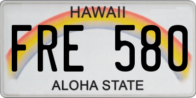 HI license plate FRE580