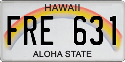 HI license plate FRE631