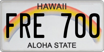 HI license plate FRE700