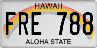HI license plate FRE788