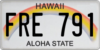 HI license plate FRE791
