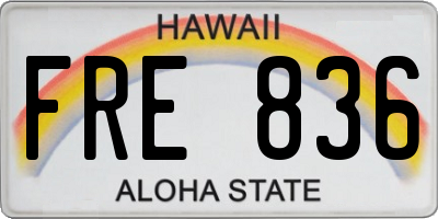 HI license plate FRE836