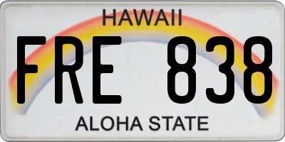 HI license plate FRE838