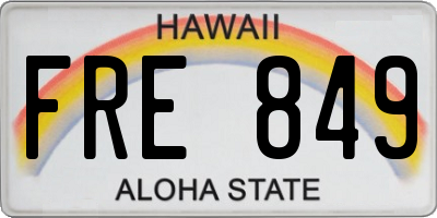 HI license plate FRE849