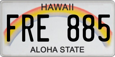 HI license plate FRE885