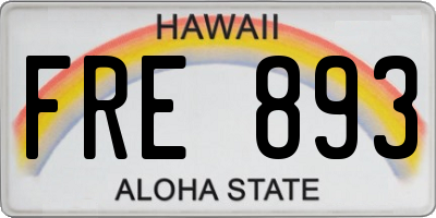 HI license plate FRE893