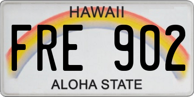 HI license plate FRE902