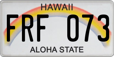 HI license plate FRF073