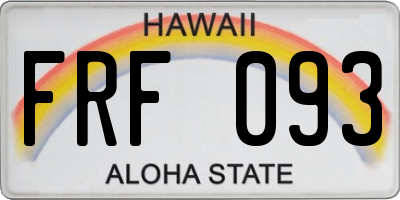HI license plate FRF093