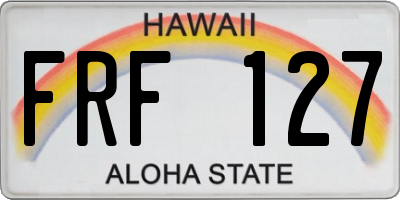 HI license plate FRF127