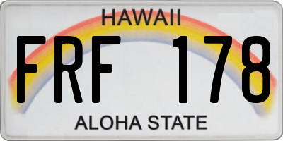 HI license plate FRF178