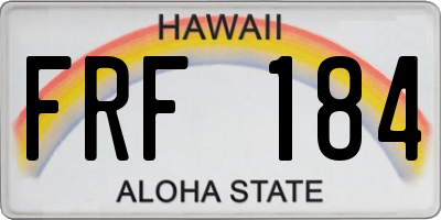 HI license plate FRF184