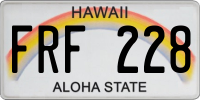 HI license plate FRF228