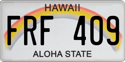 HI license plate FRF409