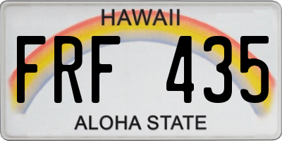 HI license plate FRF435