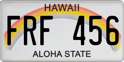 HI license plate FRF456
