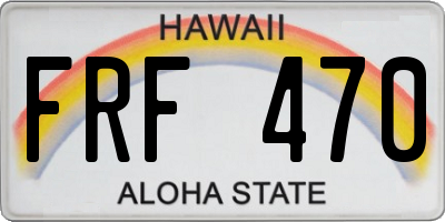 HI license plate FRF470