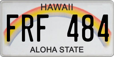 HI license plate FRF484