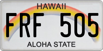 HI license plate FRF505
