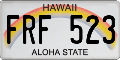 HI license plate FRF523