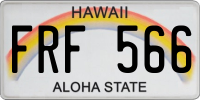 HI license plate FRF566