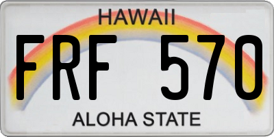 HI license plate FRF570