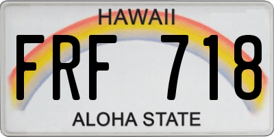 HI license plate FRF718