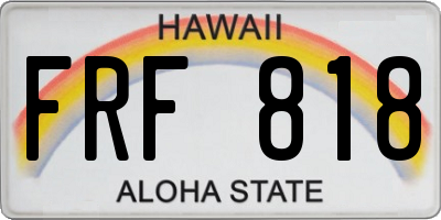 HI license plate FRF818
