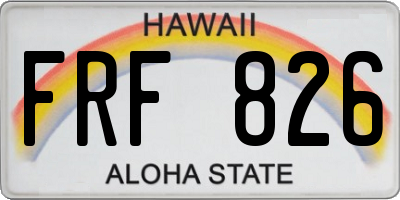 HI license plate FRF826