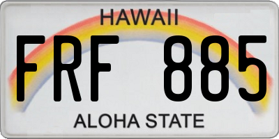HI license plate FRF885
