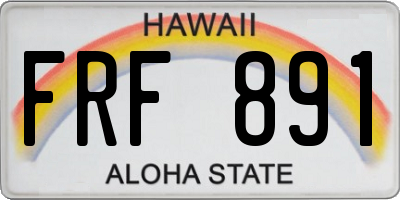 HI license plate FRF891