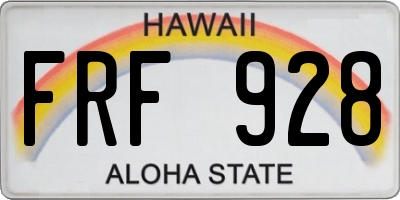HI license plate FRF928
