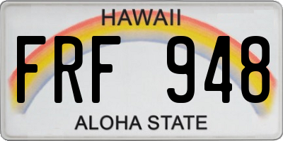 HI license plate FRF948