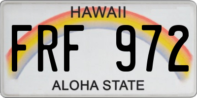 HI license plate FRF972