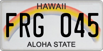 HI license plate FRG045