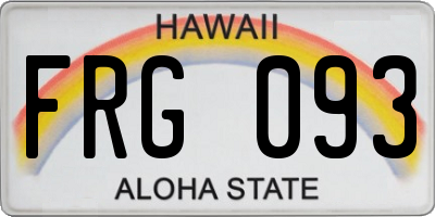 HI license plate FRG093