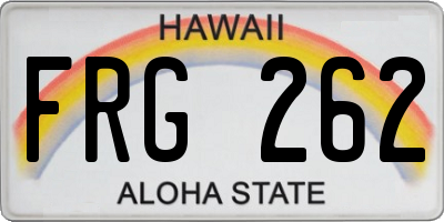 HI license plate FRG262