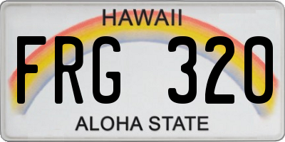 HI license plate FRG320