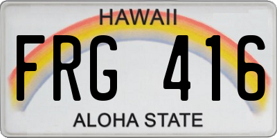 HI license plate FRG416